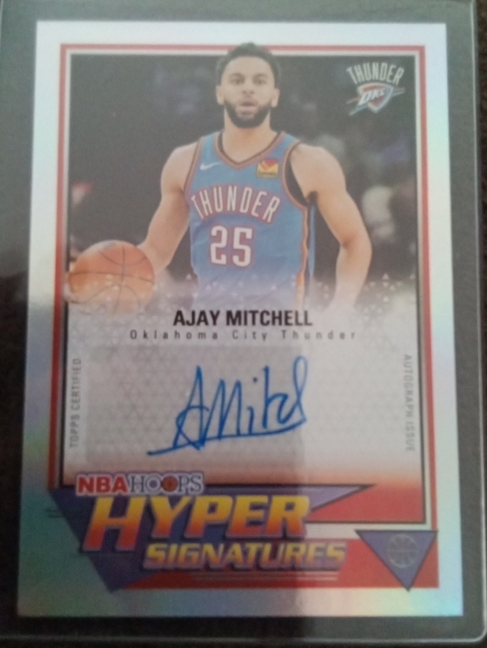 Topps NBA Hyper Signatures Ajay Mitchell - Blue Jersey, White Cardfront